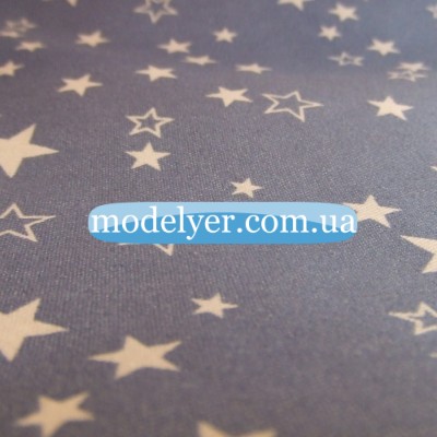 Ткань Джинс принт звезда